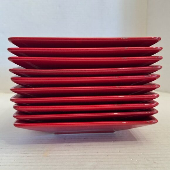 Waechtersbach Fun Factory Red-Cherry ~ Set of 2 ~ Square Salad Plates ~ 7" - Picture 4 of 16